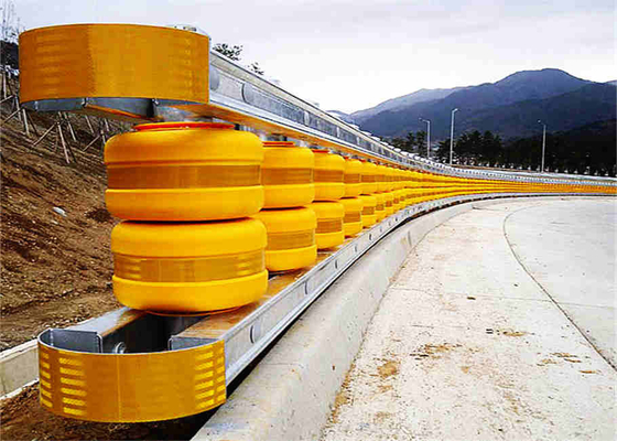 EVA Highway Safety Roller Barrier ชุบสังกะสีความยาวที่กำหนดเอง