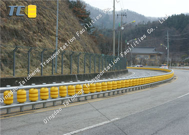 ISO 9001 Pu Foam Foller ของ Yellow Road Crash Barrier 350 * 500MM